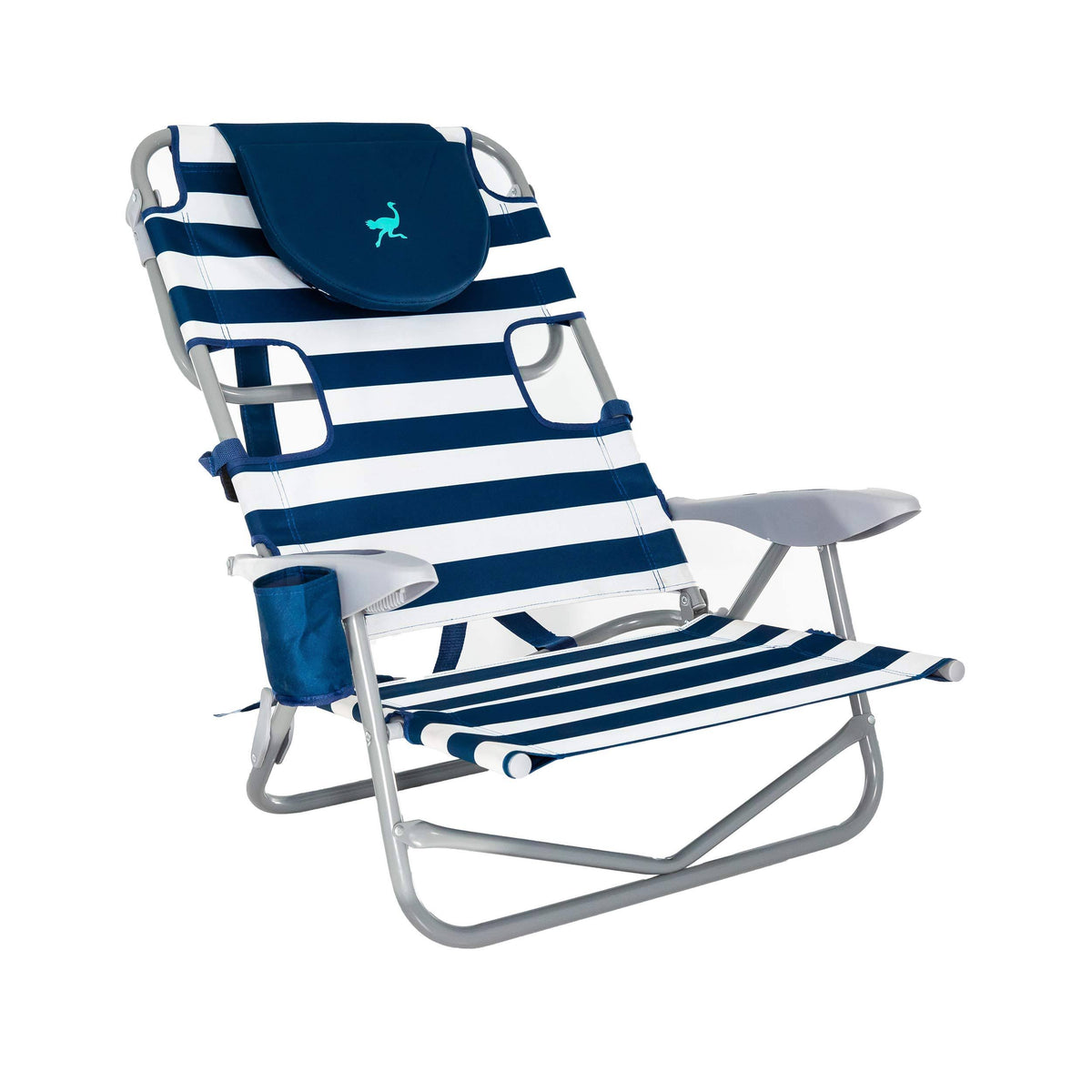 Striped Blue 5 Position Recline Beach Chair E728