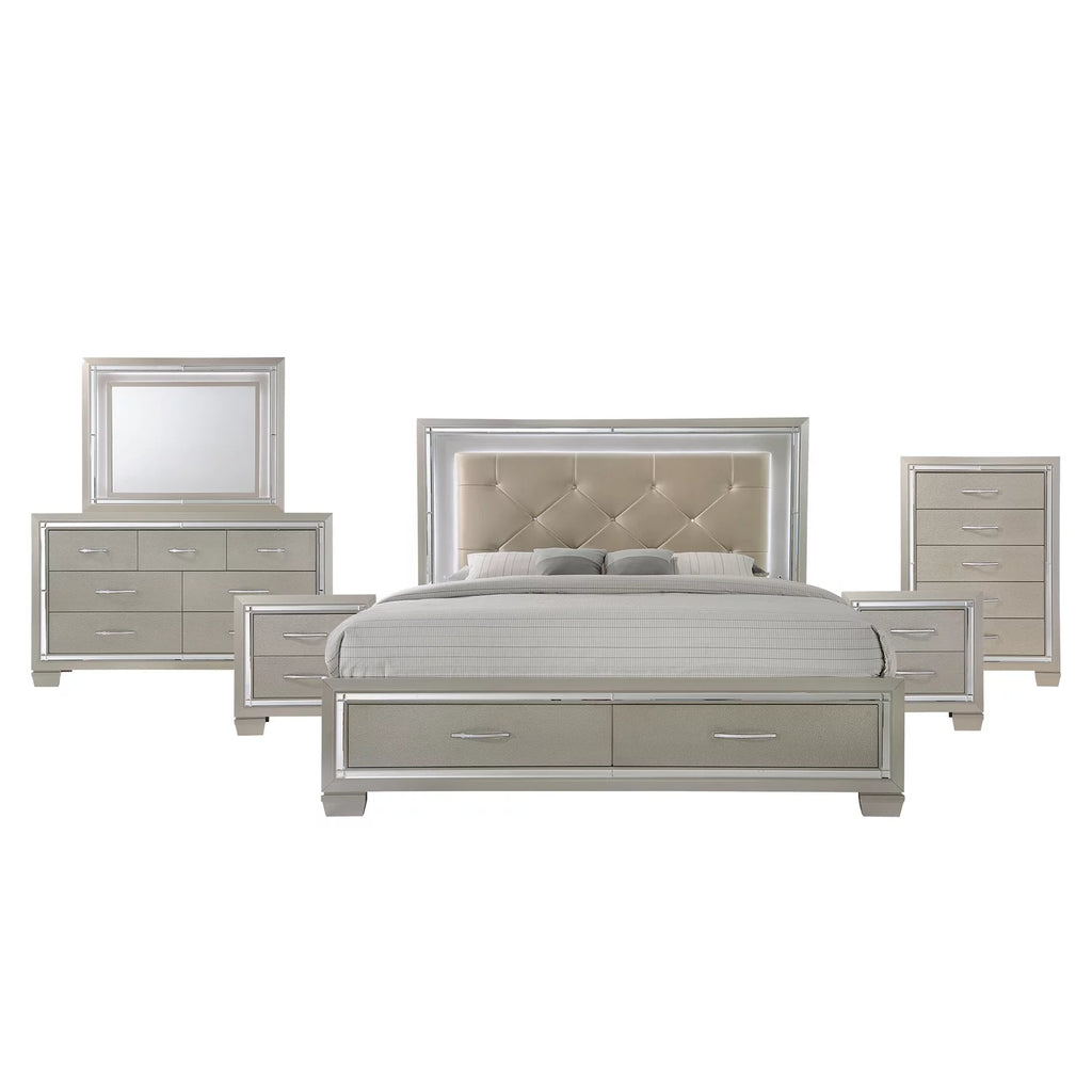 Queen Platform Storage 6PC Bedroom Set L49501