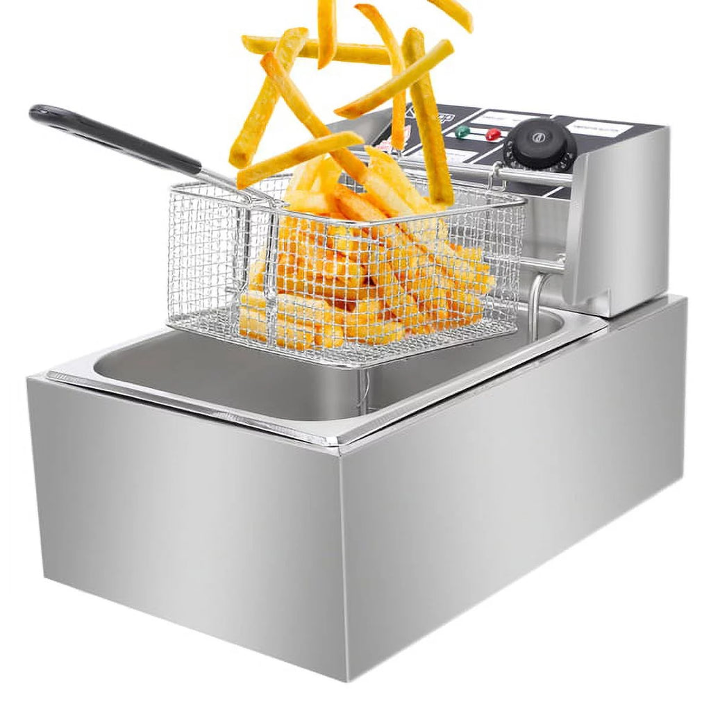 Stainless Steel Electric Double Tank Deep Fryer with Basket 6L W41181