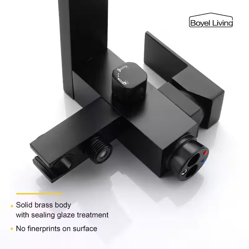 Single Handle Freestanding Bathtub Faucet with Handheld Shower Matte Black Q8813