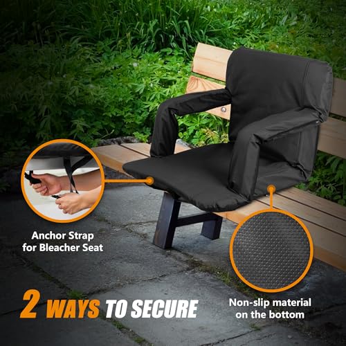 20.5"/25" Wide Padded Stadium Seat with Back Support H5264