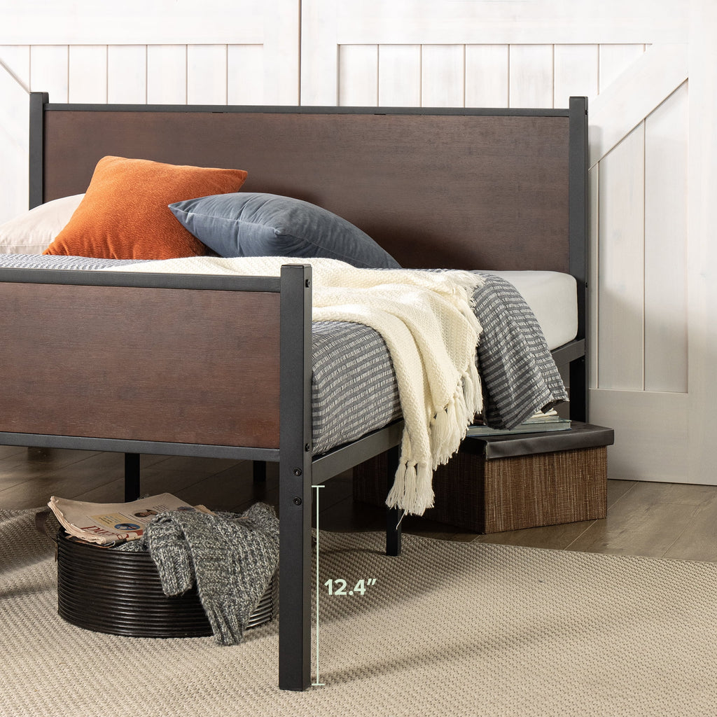 Queen Bamboo and Metal Platform Bed Frame R34983