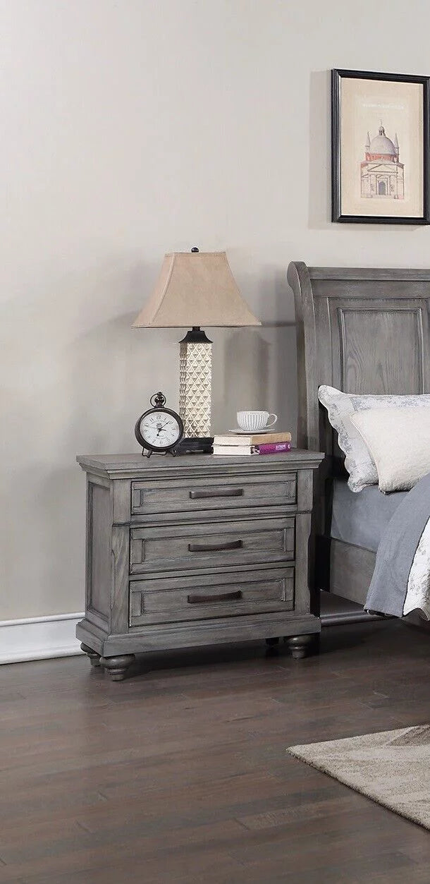 Grey 6pc Eastern King Size Bedroom Furniture Set M72350