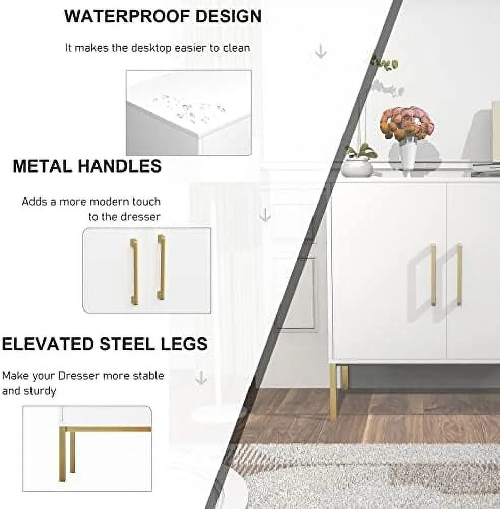 White Free Standing Cabinet with Doors Z259