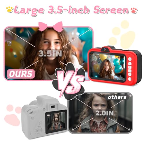 Kids Digital Camera with Rotating Zoom Lens, 3.5” Screen, 1080P, 32GB Card P820