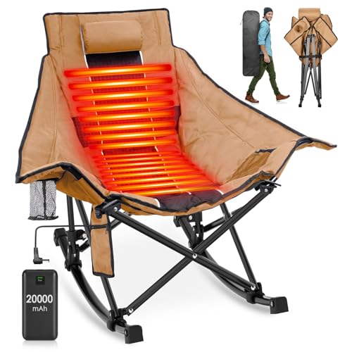 XL Oversized Heated Rocking Camping Chair with 3 Heat Levels G27988