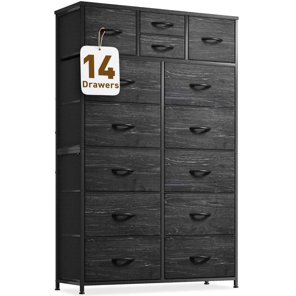 Charcoal Black 14 Drawer Tall Dresser H59787