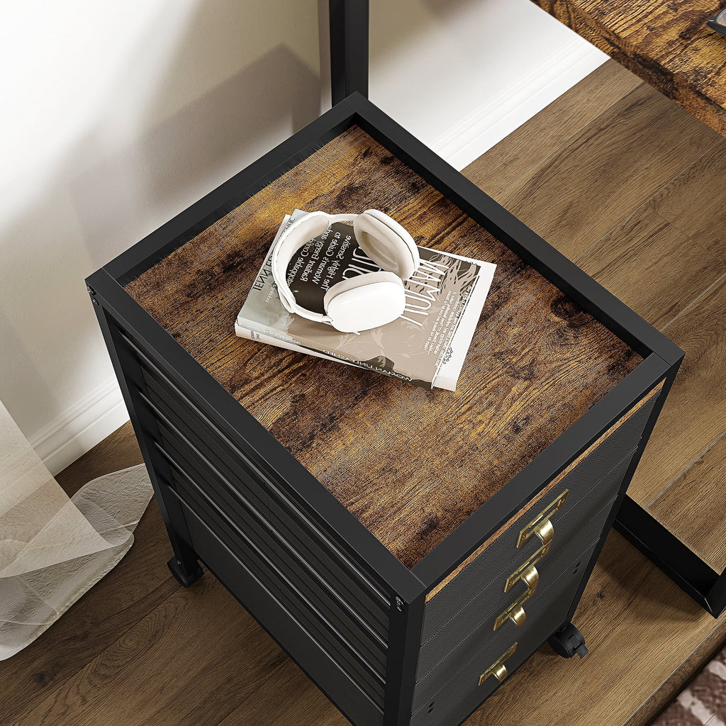 Black 4 Drawer Mobile File Cabinet P879