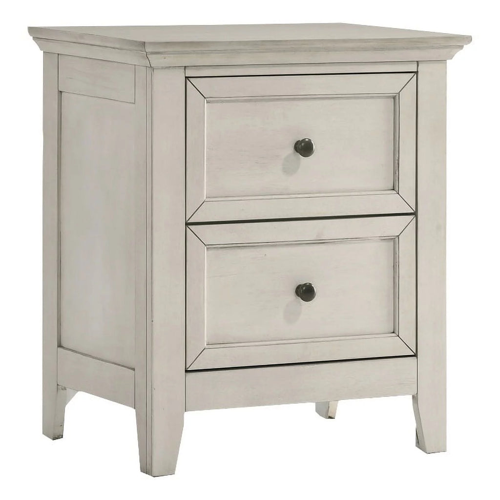White 2 Drawer Wood Nightstand R180595
