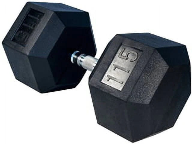 115 lbs Rubber Coated Hex Dumbbell Q6645