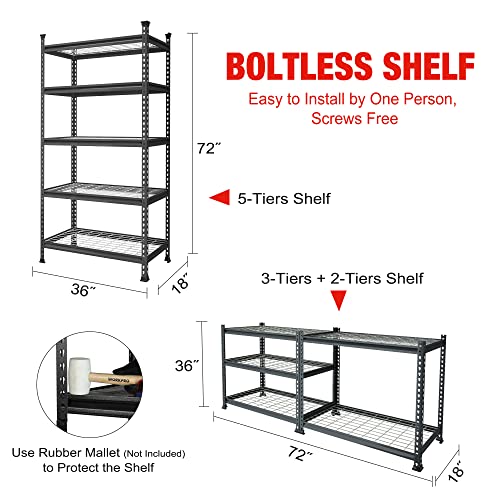 68" W x 24" D x 65" H 7200 LBS Heavy Duty Metal Shelving R755601