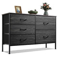 Charcoal Black 5 Drawer Fabric Dresser A984