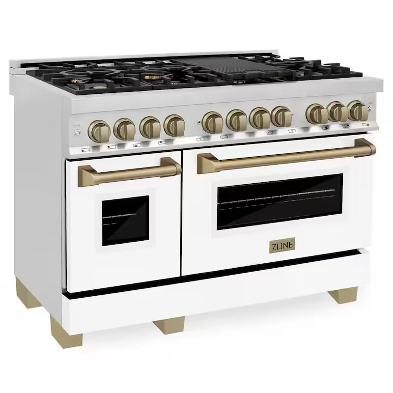 48 in. 7 Burner Double Oven Dual Fuel Range in Stainless Steel U90084
