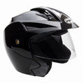 Open Face Helmet DOT Flip Up Shield Gloss Black Medium E884030