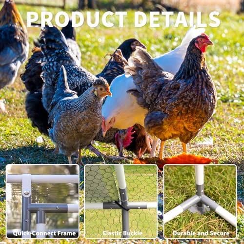 Large Metal Walk-in Chicken Coop with Anti-UV Cover I575