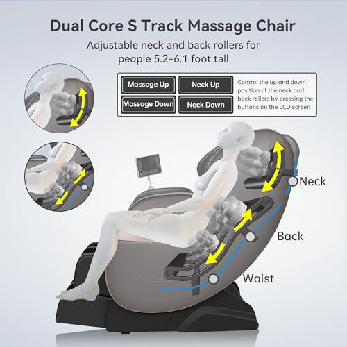 Black Full Body Airbags Massage Recliner with Zero Gravity I1101