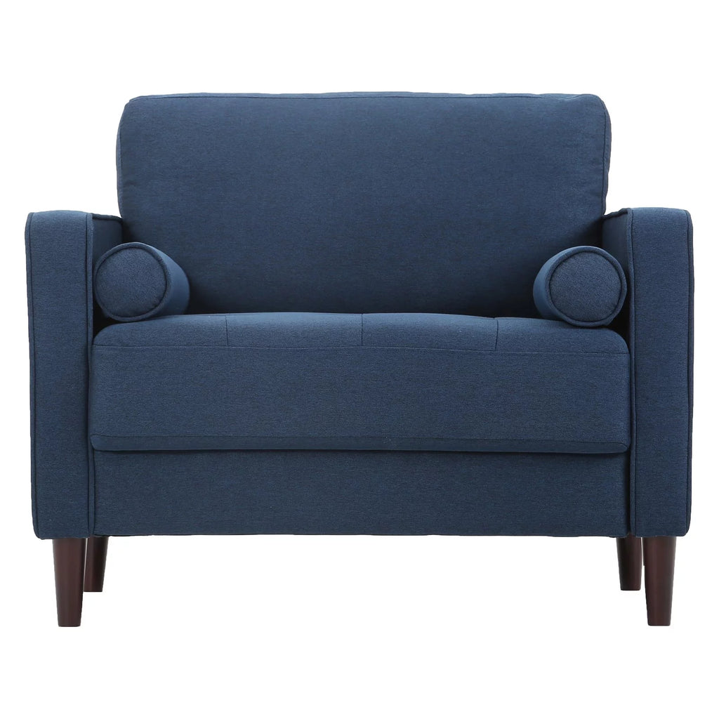 King Chair in Navy Blue Fabric Upholstery Z20032