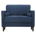 King Chair in Navy Blue Fabric Upholstery Z20032