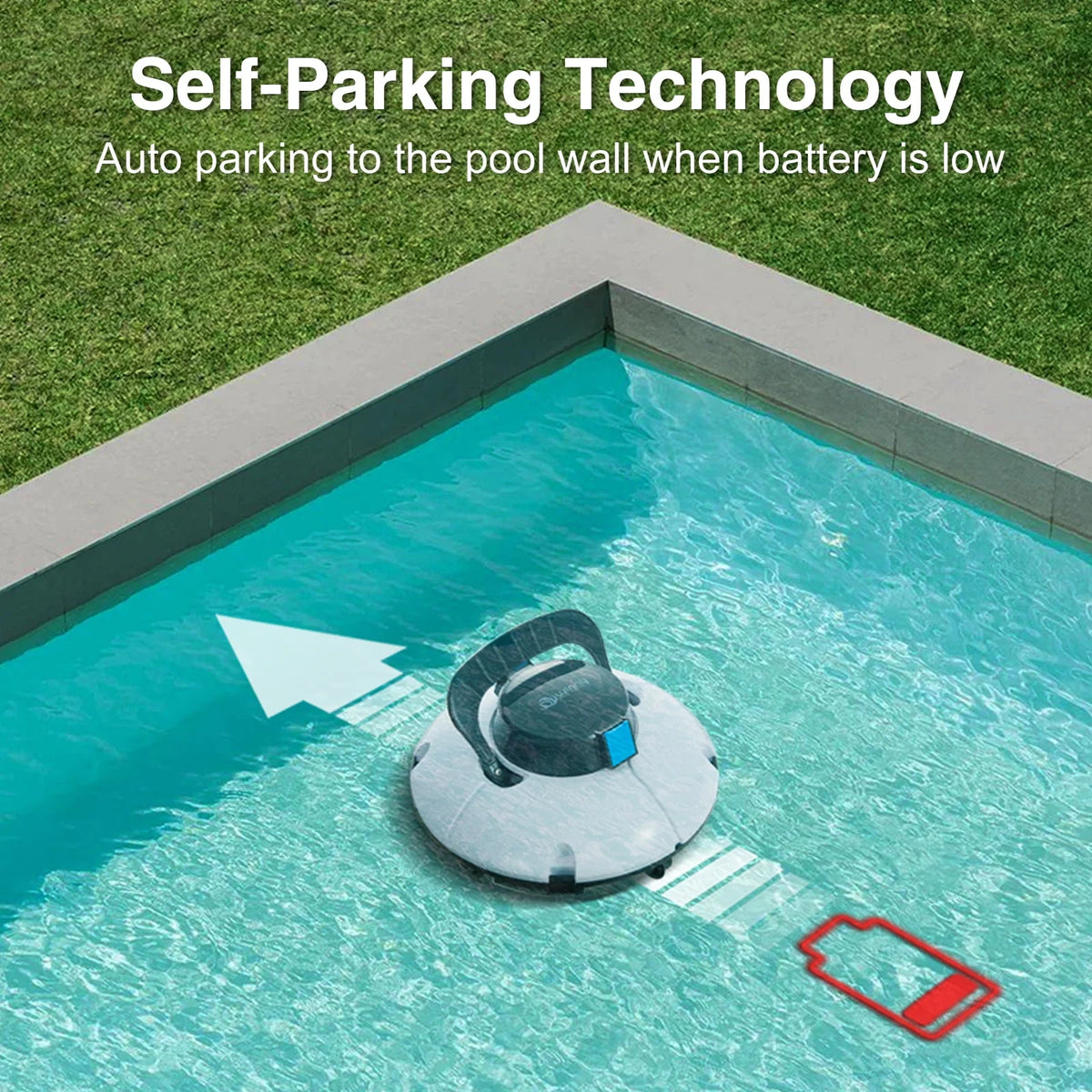 Cordless Robotic Pool Cleaner with Dual Suction Ports Y9141