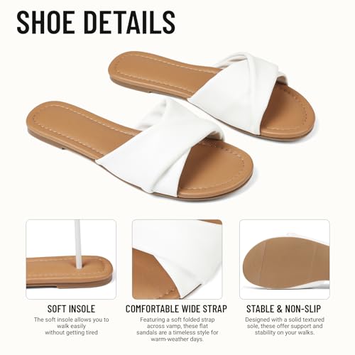 Slides Sandals for Women Open Toe Slip On L185
