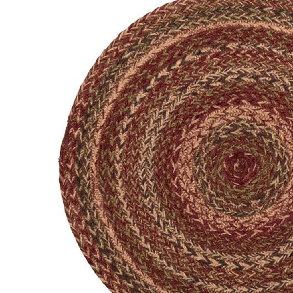 Red Striped Round Jute Chair Pad Set of 6 K2360