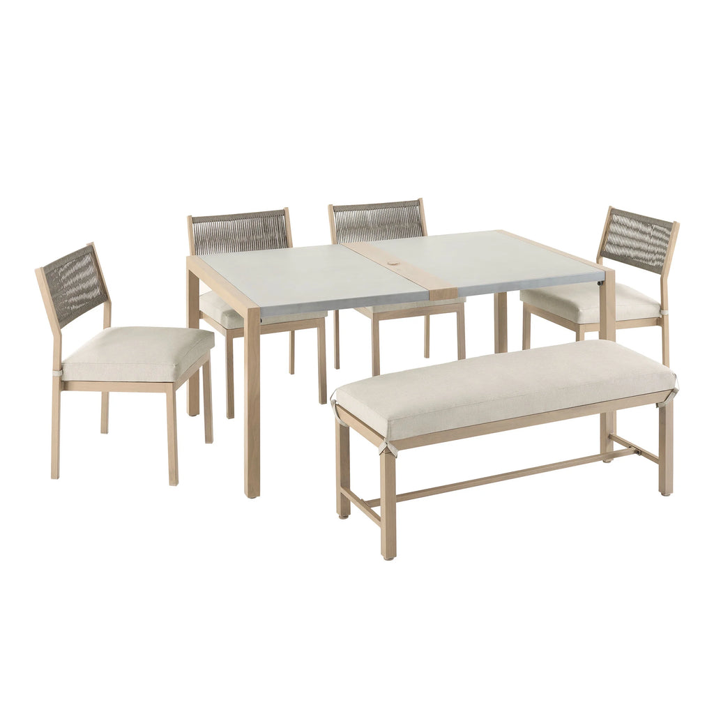 6-Piece Steel Outdoor Dining Set with Cushions E716967