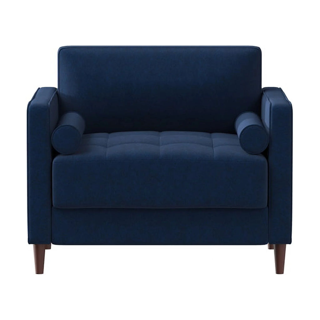King Chair in Navy Blue Fabric Upholstery Z20032