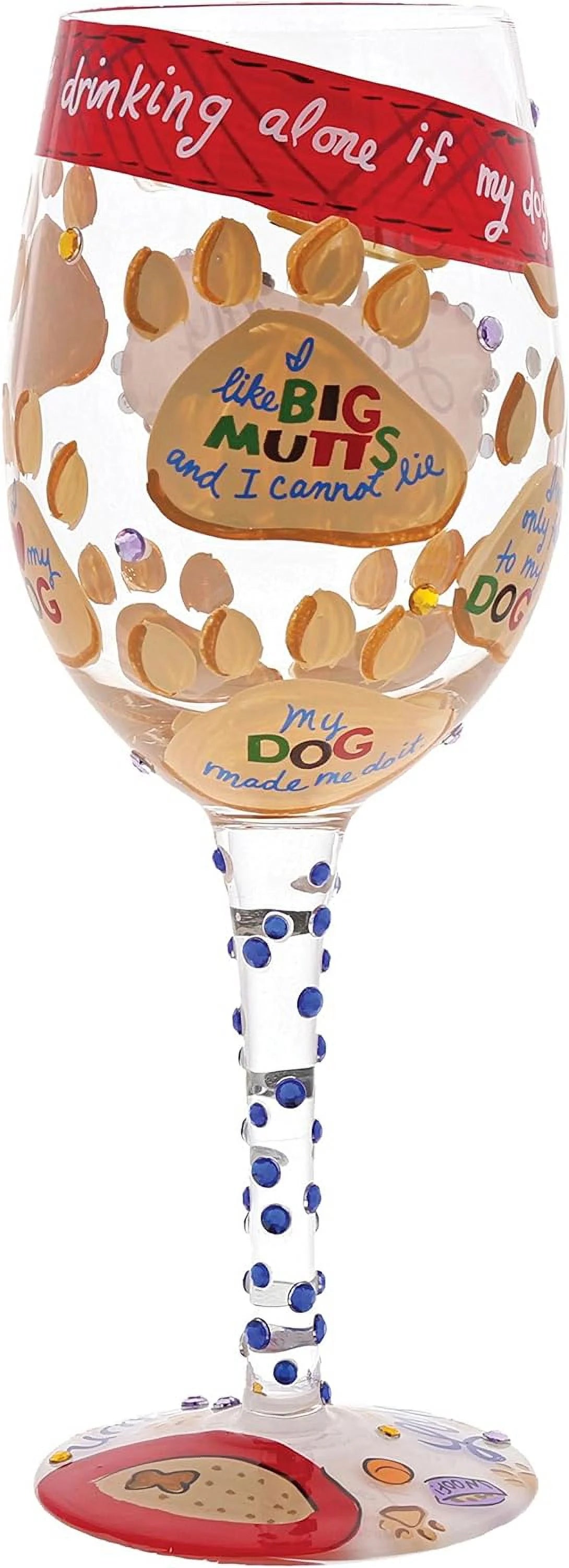 Hand-Painted Artisan Wine Glass 15 Oz Z136