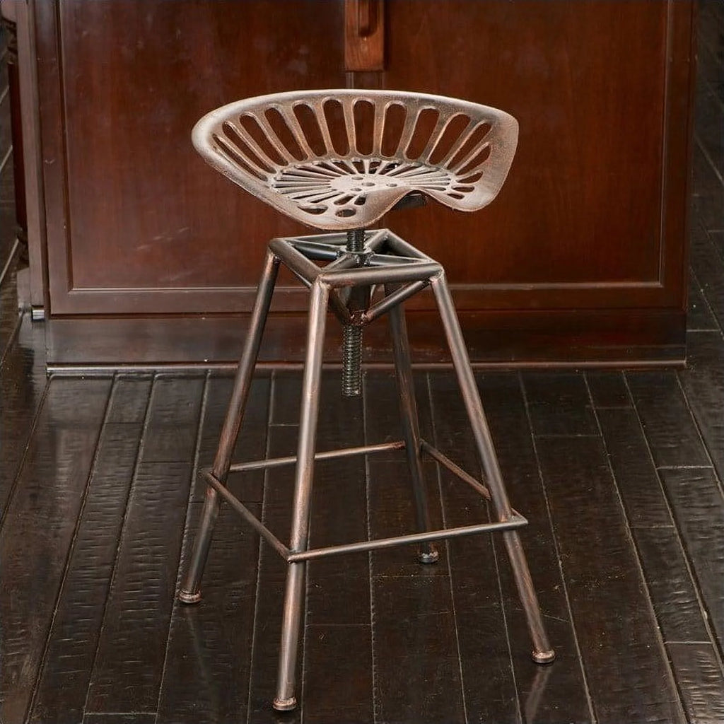 26" Copper and Silver Bar Stool N1177