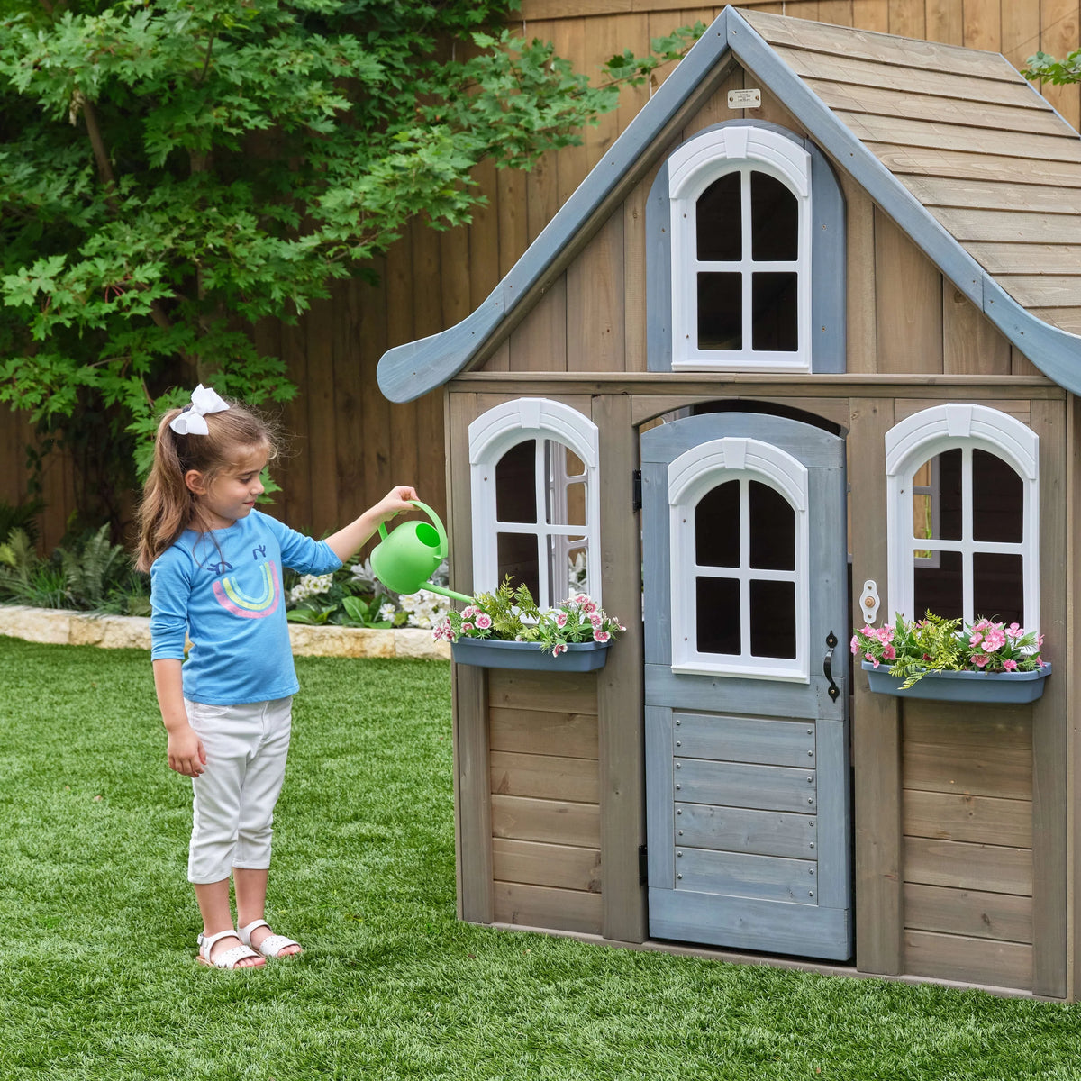 Wooden Outdoor Playhouse with Kitchen D6221