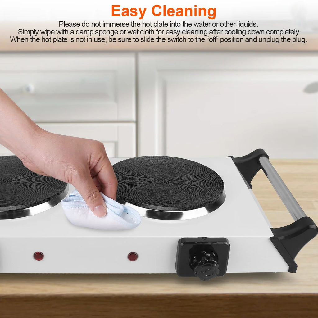 Portable Coil Heating Double/Single Burners Stove 2000W T817185