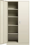 Black Metal Storage Cabinet with Locking Doors and Adjustable Shelves Q989