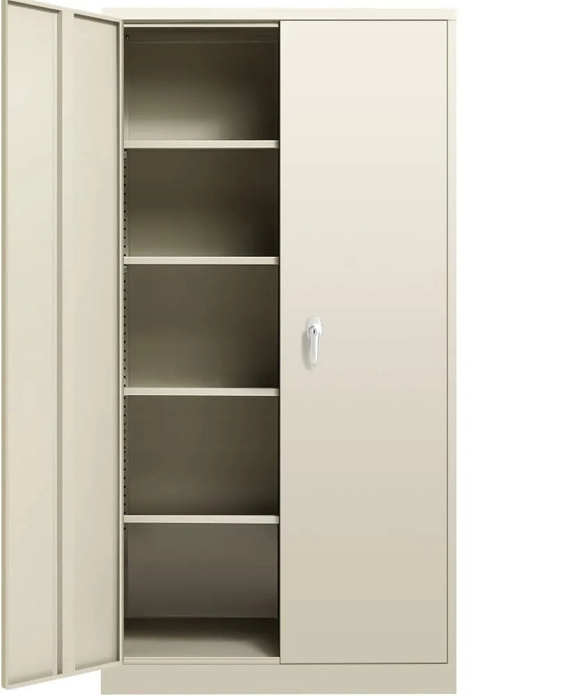 Black Metal Storage Cabinet with Locking Doors and Adjustable Shelves Q989