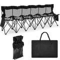Portable 6 Seater Folding Sports Bench with Mesh Seat and Back D107