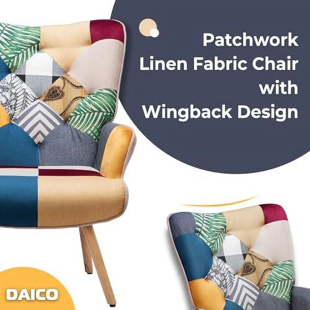 Living Room Accent Chair with High Backrest Wooden Base Upholstered Armchair C2780