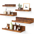 Black Wood Floating Shelves Set of 5 D350827