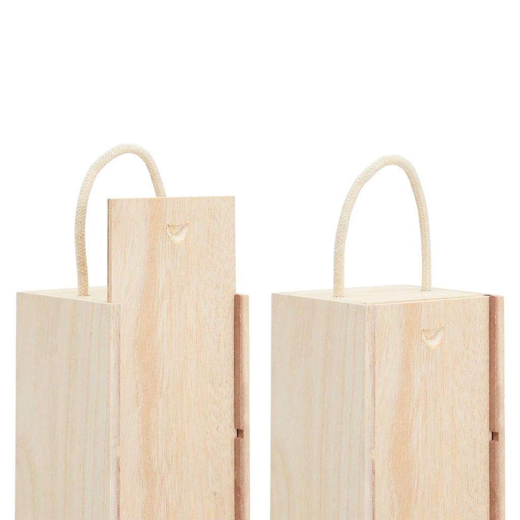 2 Pack Unfinished Wooden Wine Boxes with Handles R5733