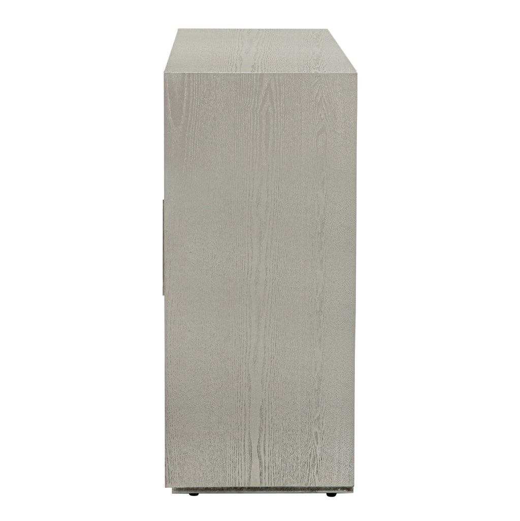 Wood Storage Cabinet with Three Tempered Glass Doors and Adjustable Shelf G81850