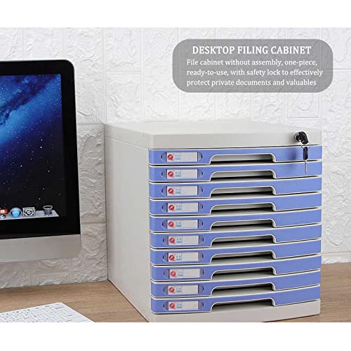 10 Layers Lockable Flat Blue File Cabinet X420295