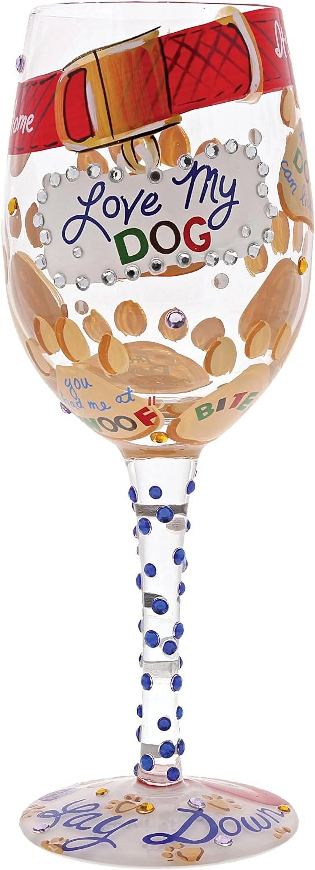 Hand-Painted Artisan Wine Glass 15 Oz Z136