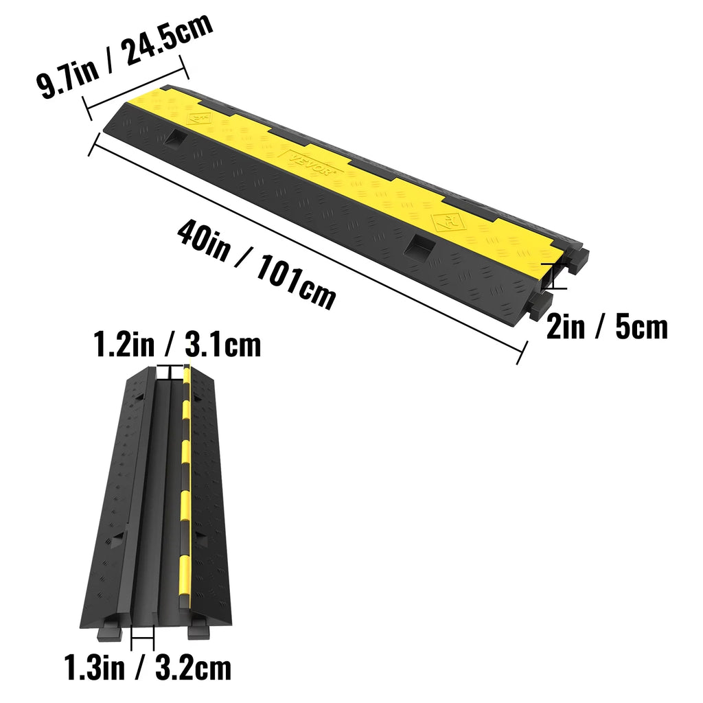 2 Channel 2 Pack Rubber Cable Protector Ramp Y575337