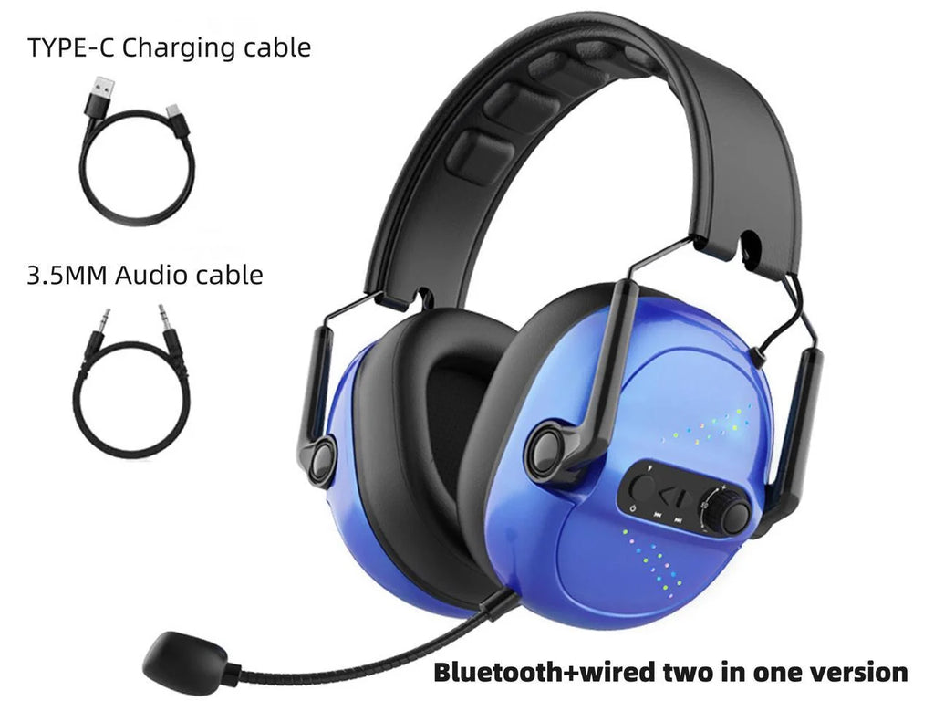 Wireless Bluetooth Headset Stereo 2.4G Game Headphones RGB Blue Y61112