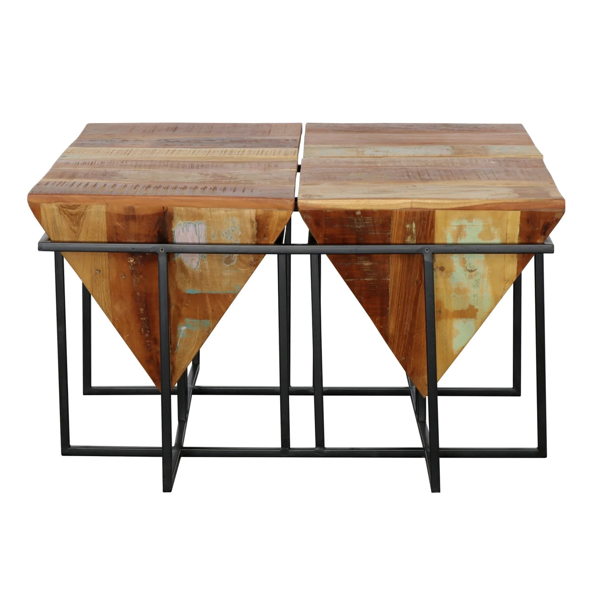 Reclaimed Wood & Iron Square Cocktail Table S55078