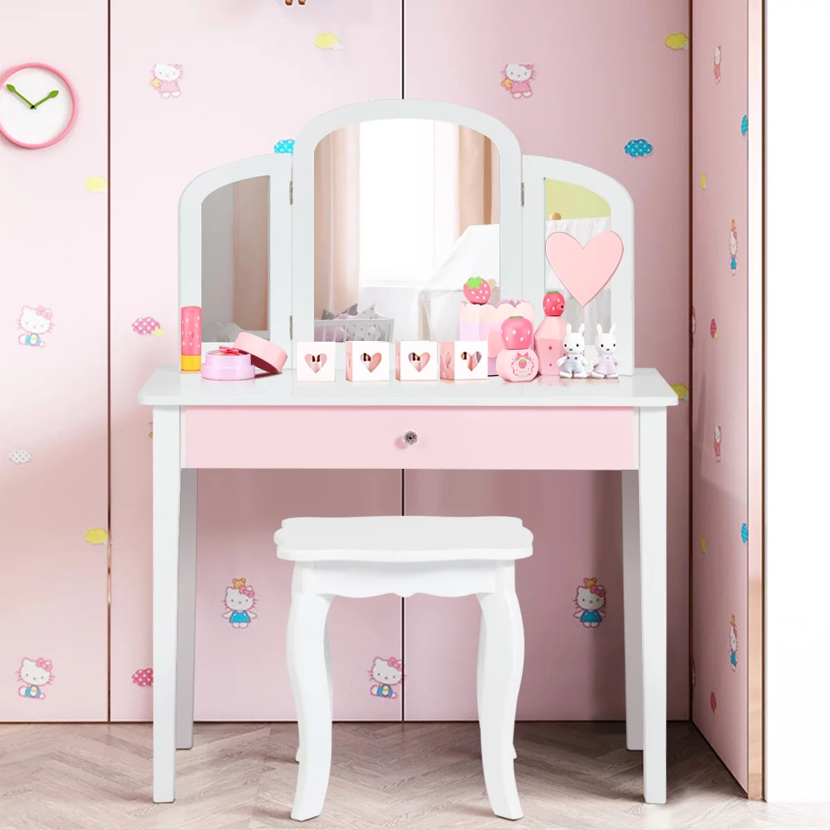 Kids Vanity Set with Mirror White G159