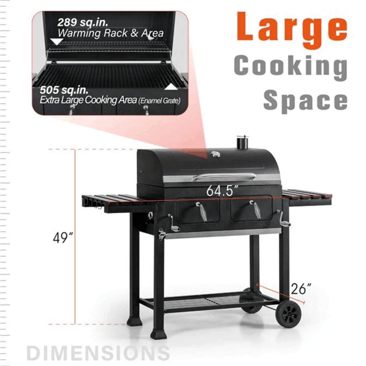 Charcoal Grill Portable BBQ Grill Black C910
