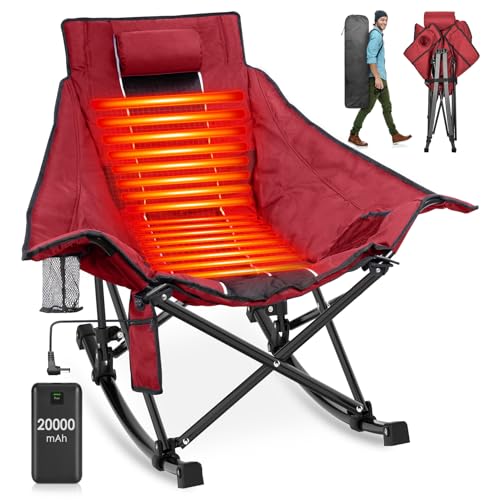 XL Oversized Heated Rocking Camping Chair with 3 Heat Levels G27988