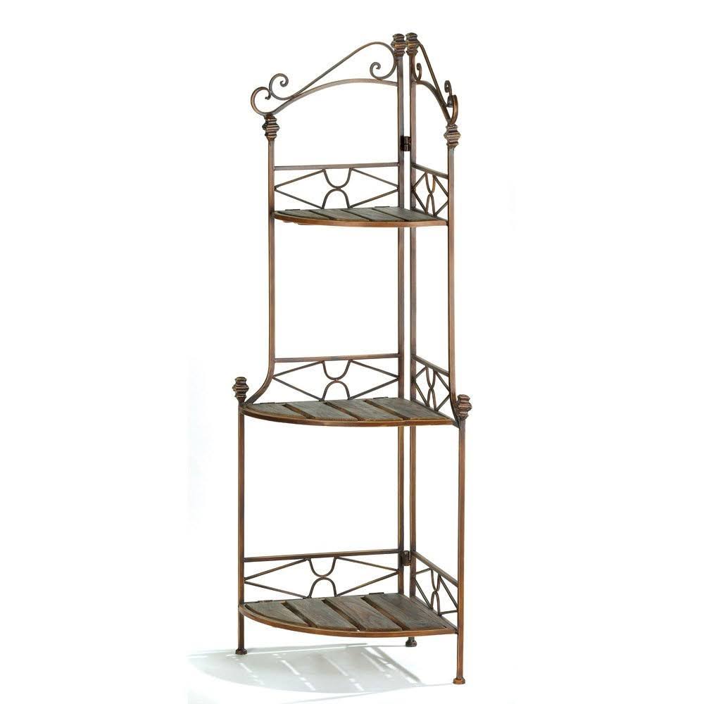 Rustic Corner Bakers Rack V9239