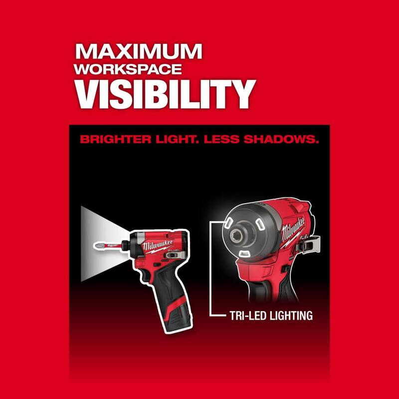 12V Brushless Cordless 1/4 in. Hex Impact Driver with Batteries and Charger X4735