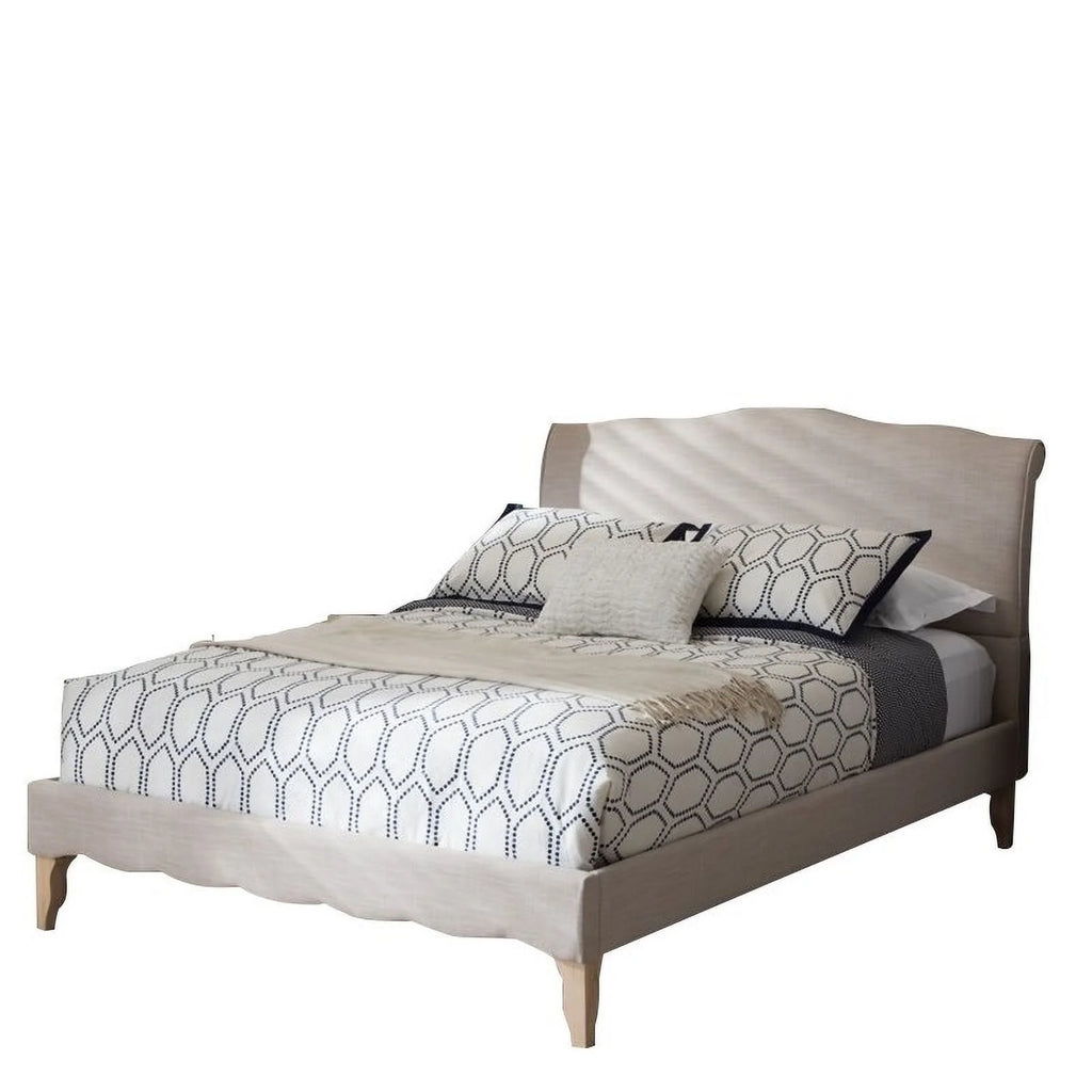 Beige Queen Platform Bed E193