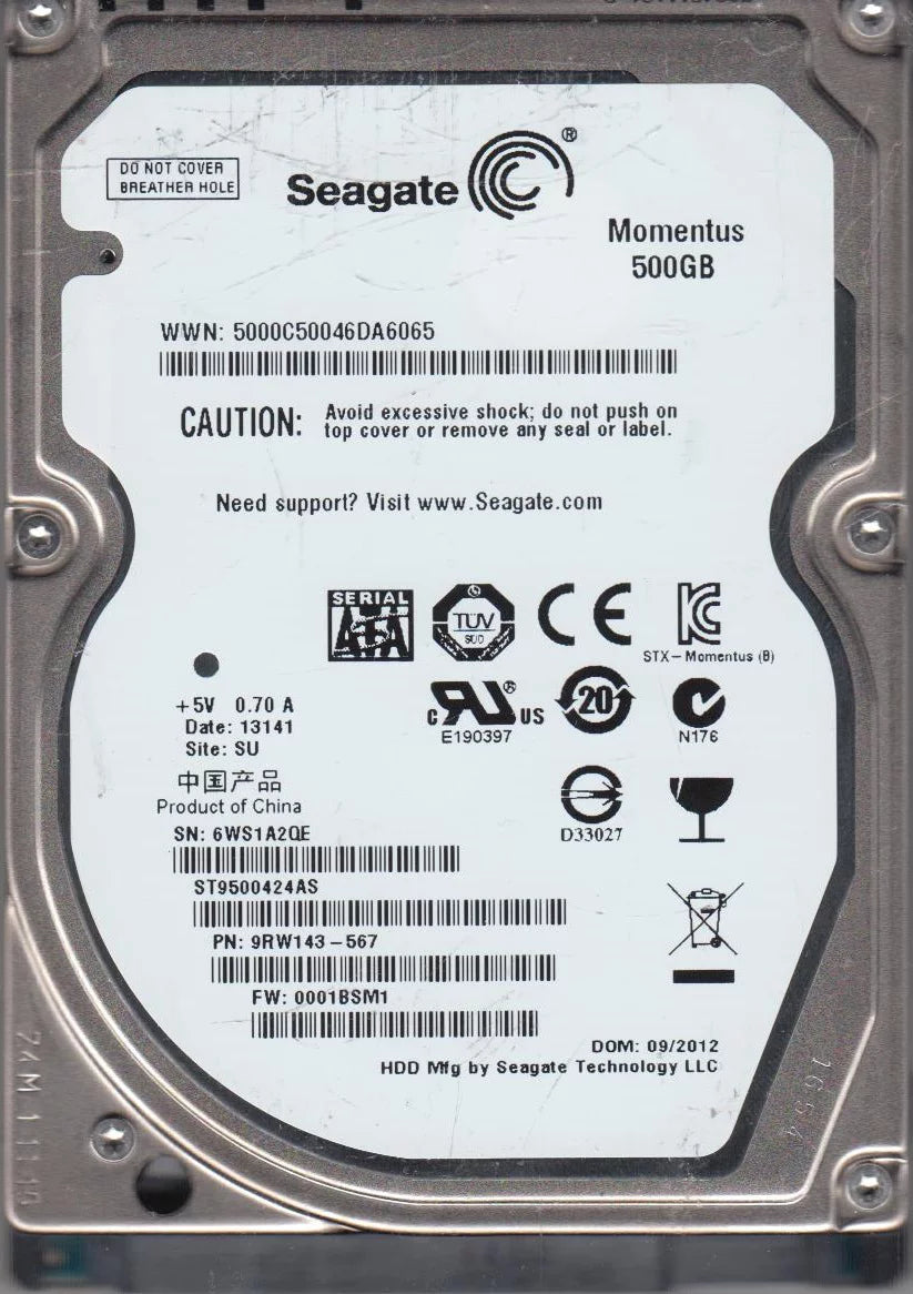 500GB SATA 2.5 Hard Drive E50249